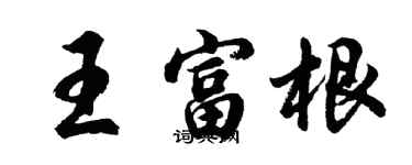 胡问遂王富根行书个性签名怎么写