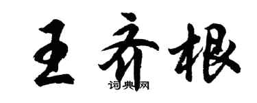 胡问遂王齐根行书个性签名怎么写
