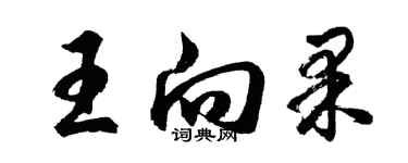 胡问遂王向果行书个性签名怎么写