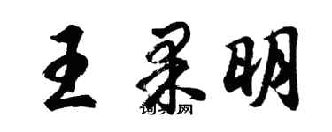 胡问遂王果明行书个性签名怎么写