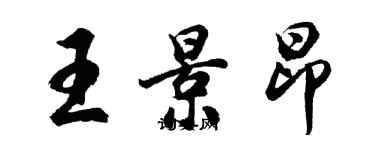 胡问遂王景昂行书个性签名怎么写