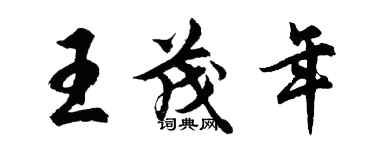 胡问遂王茂年行书个性签名怎么写