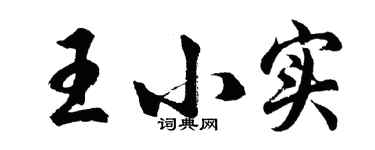 胡问遂王小实行书个性签名怎么写