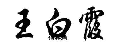 胡问遂王白霞行书个性签名怎么写
