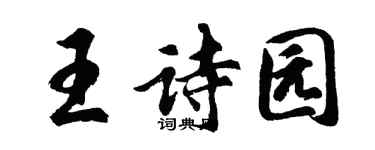 胡问遂王诗园行书个性签名怎么写