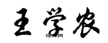 胡问遂王学农行书个性签名怎么写