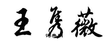 胡问遂王隽薇行书个性签名怎么写