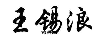 胡问遂王锡浪行书个性签名怎么写