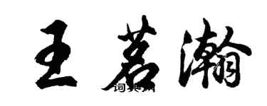 胡问遂王茗瀚行书个性签名怎么写