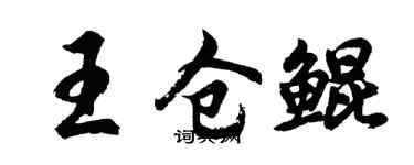 胡问遂王仓鲲行书个性签名怎么写