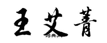 胡问遂王艾菁行书个性签名怎么写