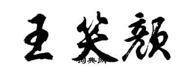 胡问遂王笑颜行书个性签名怎么写