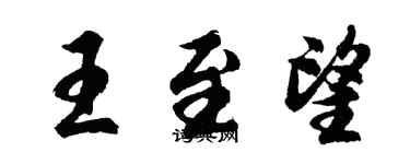 胡问遂王至望行书个性签名怎么写