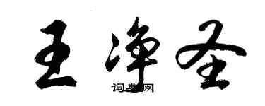 胡问遂王净圣行书个性签名怎么写