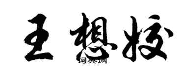 胡问遂王想姣行书个性签名怎么写