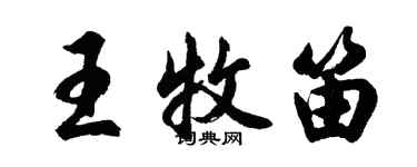 胡问遂王牧笛行书个性签名怎么写