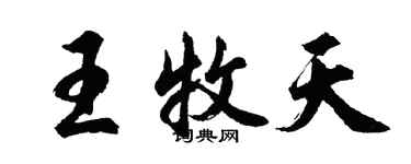 胡问遂王牧天行书个性签名怎么写