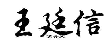 胡问遂王廷信行书个性签名怎么写