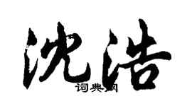 胡问遂沈浩行书个性签名怎么写