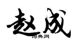 胡问遂赵成行书个性签名怎么写