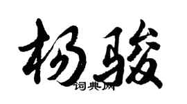 胡问遂杨骏行书个性签名怎么写