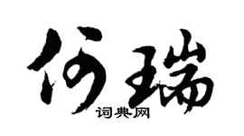 胡问遂何瑞行书个性签名怎么写