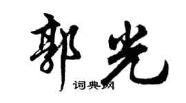 胡问遂郭光行书个性签名怎么写