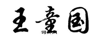 胡问遂王童国行书个性签名怎么写
