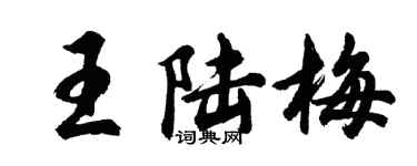 胡问遂王陆梅行书个性签名怎么写