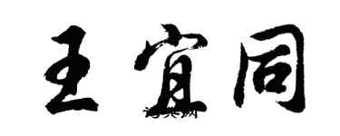 胡问遂王宜同行书个性签名怎么写