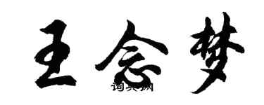 胡问遂王念梦行书个性签名怎么写