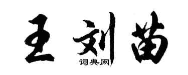 胡问遂王刘苗行书个性签名怎么写