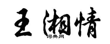 胡问遂王湘情行书个性签名怎么写
