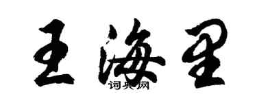 胡问遂王海里行书个性签名怎么写