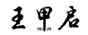胡问遂王甲启行书个性签名怎么写
