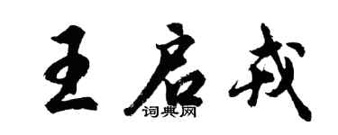 胡问遂王启戎行书个性签名怎么写