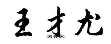 胡问遂王才尤行书个性签名怎么写