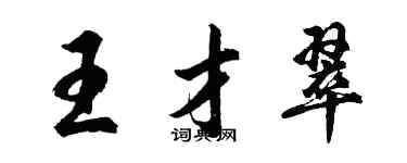 胡问遂王才翠行书个性签名怎么写