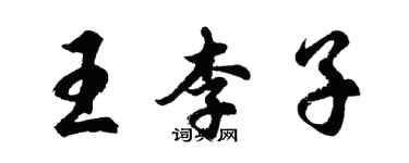 胡问遂王李子行书个性签名怎么写