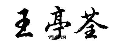 胡问遂王亭荃行书个性签名怎么写