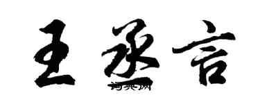 胡问遂王丞言行书个性签名怎么写