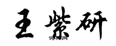 胡问遂王紫研行书个性签名怎么写