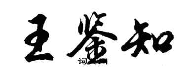 胡问遂王鉴知行书个性签名怎么写