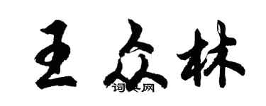 胡问遂王众林行书个性签名怎么写