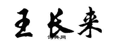 胡问遂王长来行书个性签名怎么写