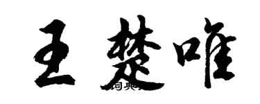 胡问遂王楚唯行书个性签名怎么写