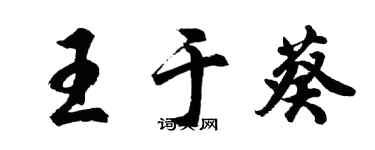 胡问遂王于葵行书个性签名怎么写