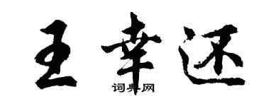 胡问遂王幸还行书个性签名怎么写