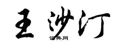 胡问遂王沙汀行书个性签名怎么写