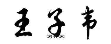 胡问遂王子韦行书个性签名怎么写